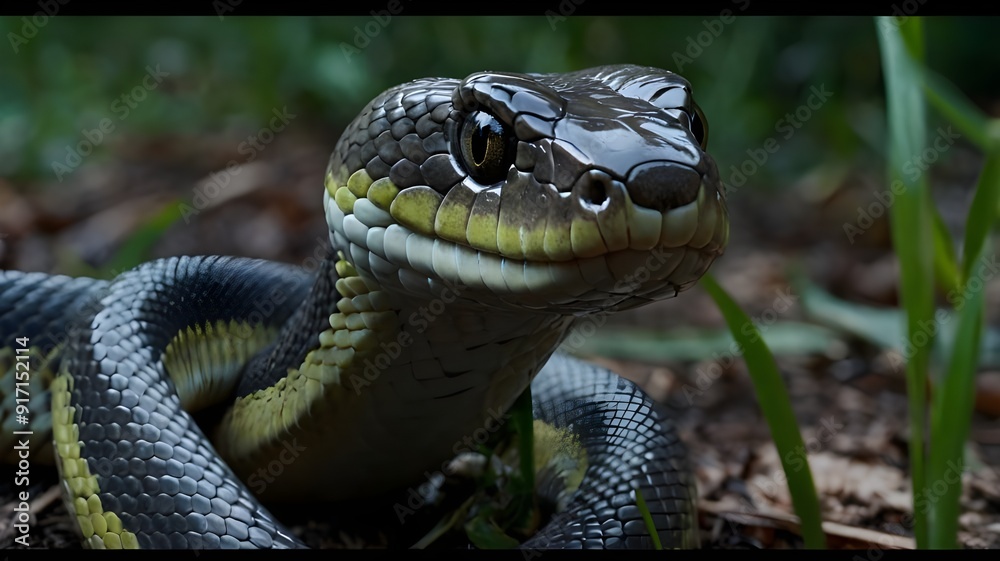 Obraz premium snake in the grass