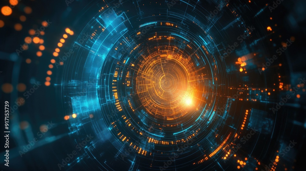 Futuristic abstract background with communication technology elements and glowing effects Futuristic abstract background with communication technology elements and glowing effects