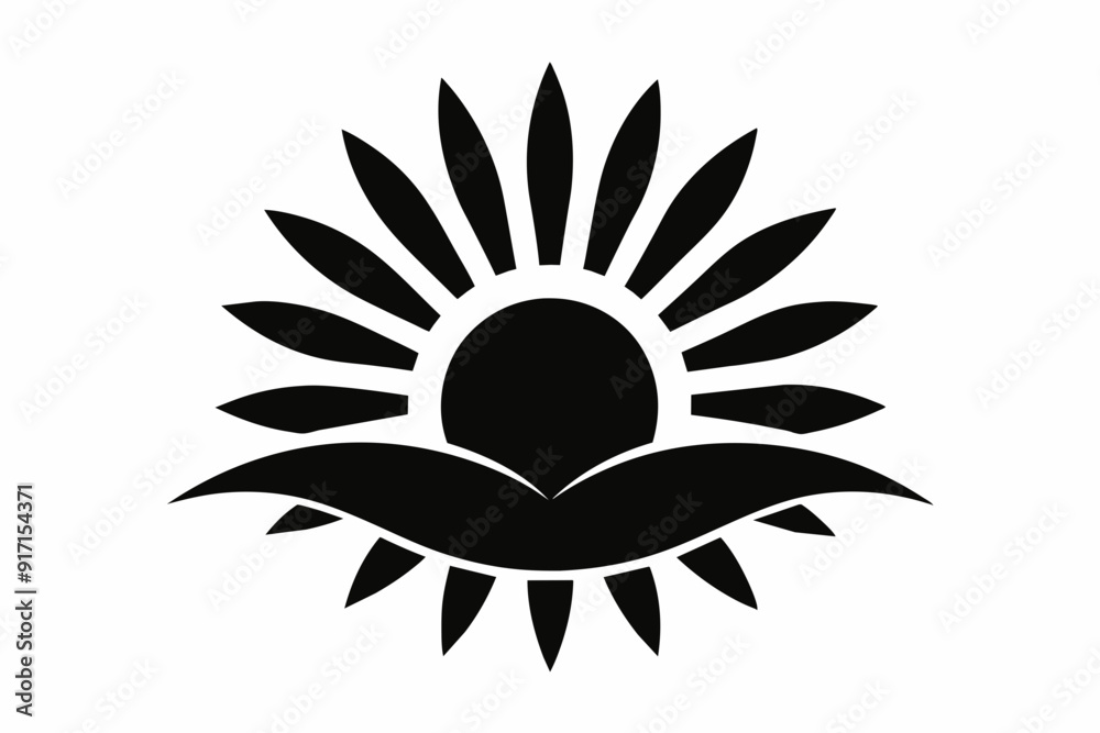 a minimalistic logo symbolizing the sunrise