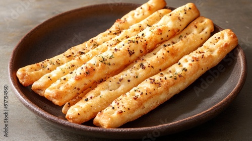 gluten-free breadsticks, delightful gluten-free breadsticks, perfect for snacking or as an appetizer, presented on a platter for any occasion photo