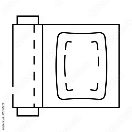 cling film plastic line icon vector. cling film plastic sign. isolated contour symbol black illustration