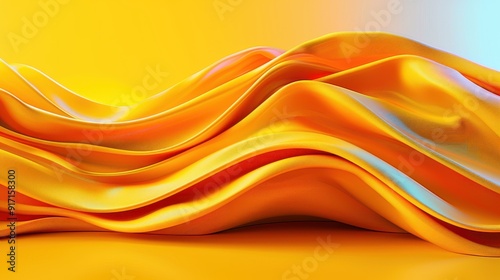 Yellow abstract wave patterns, high-resolution, [Abstract Yellow Background], [Flowing, Dynamic] 