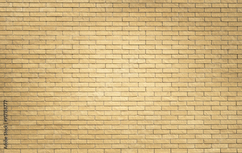 Yellow brick wall background, warm beige brick wall backdrop