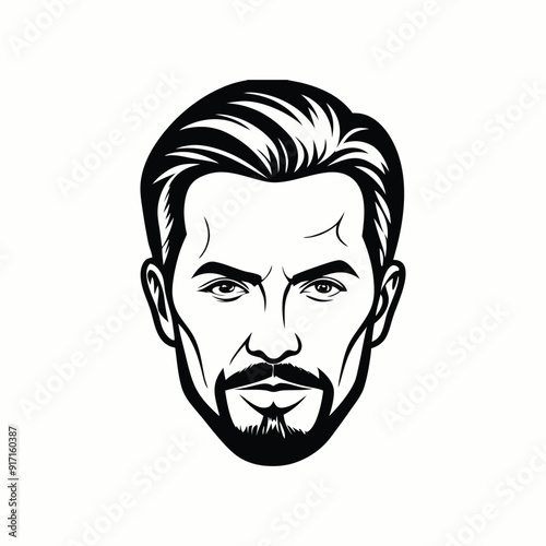 Funny evil zombie monster head cartoon illustration