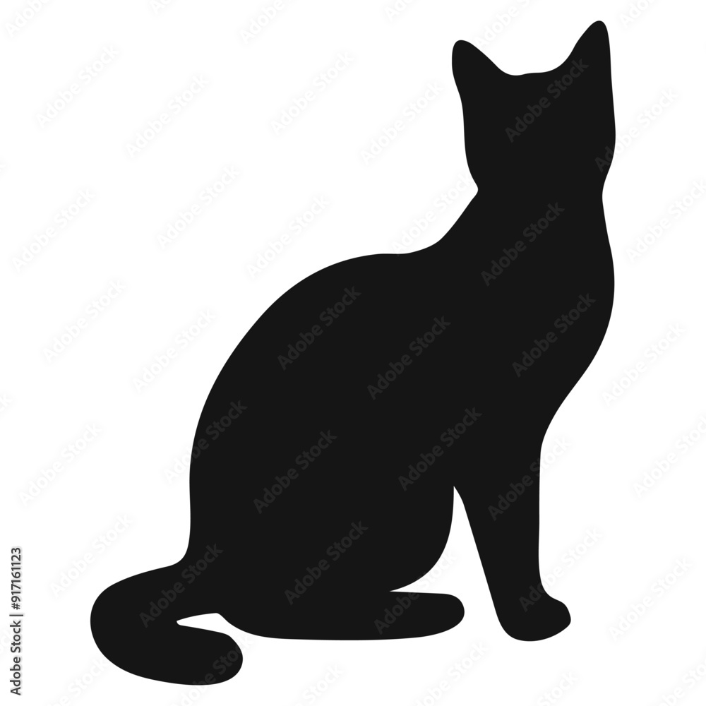 Obraz premium Cat black silhouette. Vector illustration 32