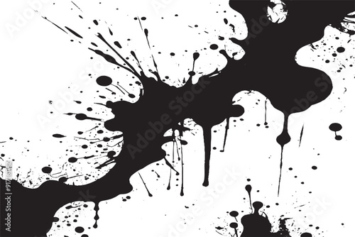 Black and White Grunge Ink Texture Background