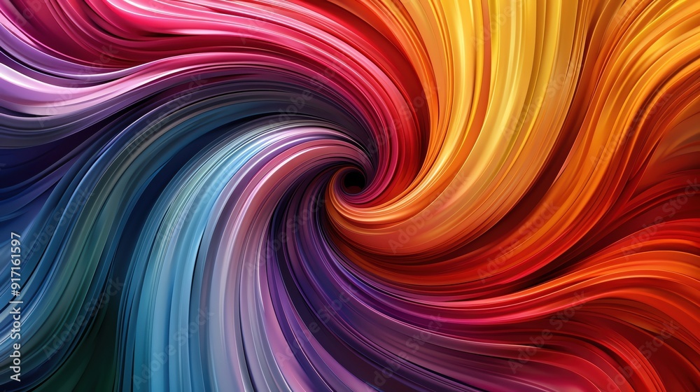 Fototapeta premium A vibrant swirl of colorful waves blending together, creating a dynamic and eye-catching abstract design.