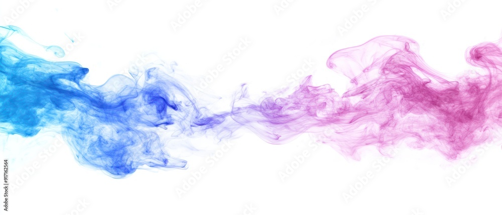 Abstract Swirling Blue and Pink Smoke on White Background Abstract Swirling Blue and Pink Smoke on White Background