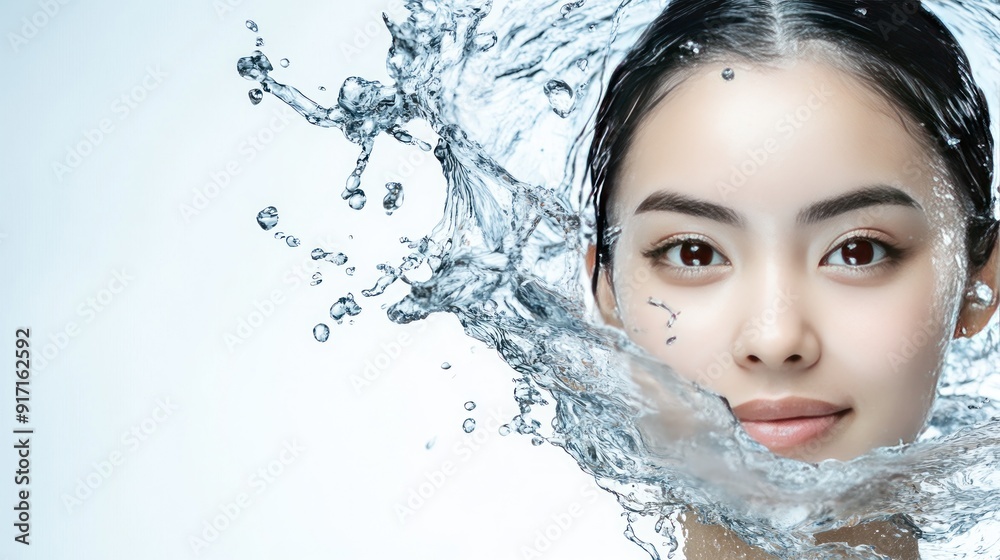 Beautiful woman with water splash on her face. Beautiful woman with water splash on her face.