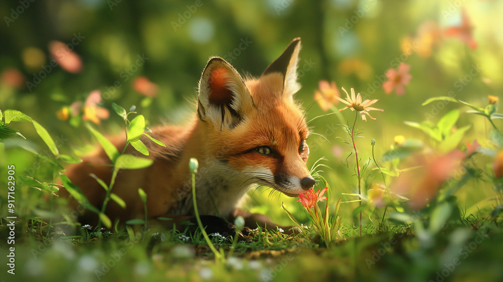 Obraz premium red fox cub