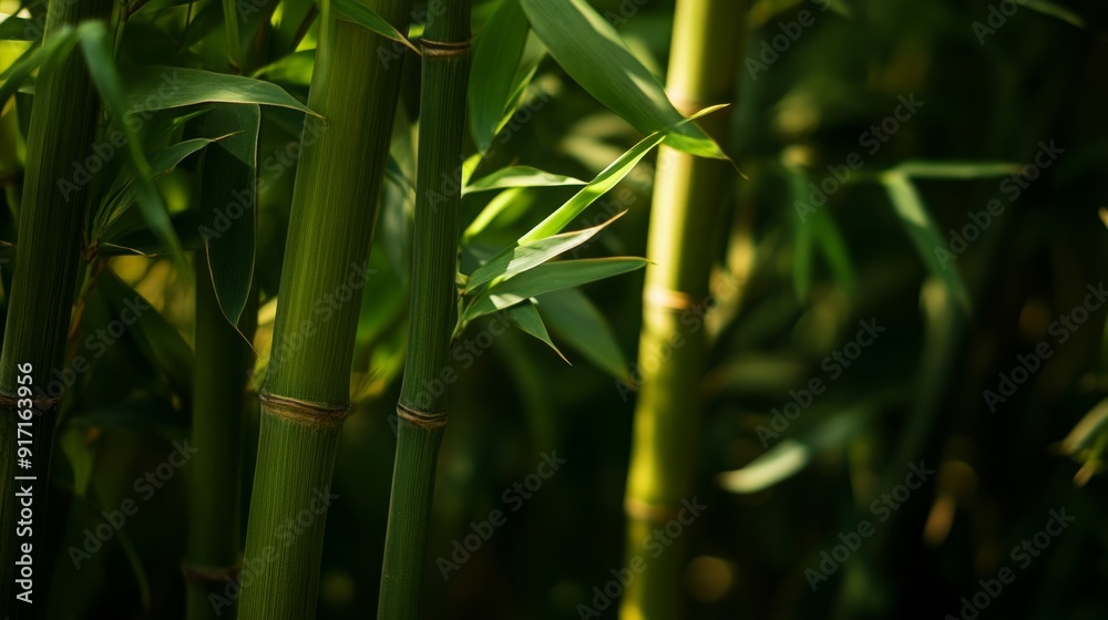 Obraz premium Close-up view of bamboo stalks with