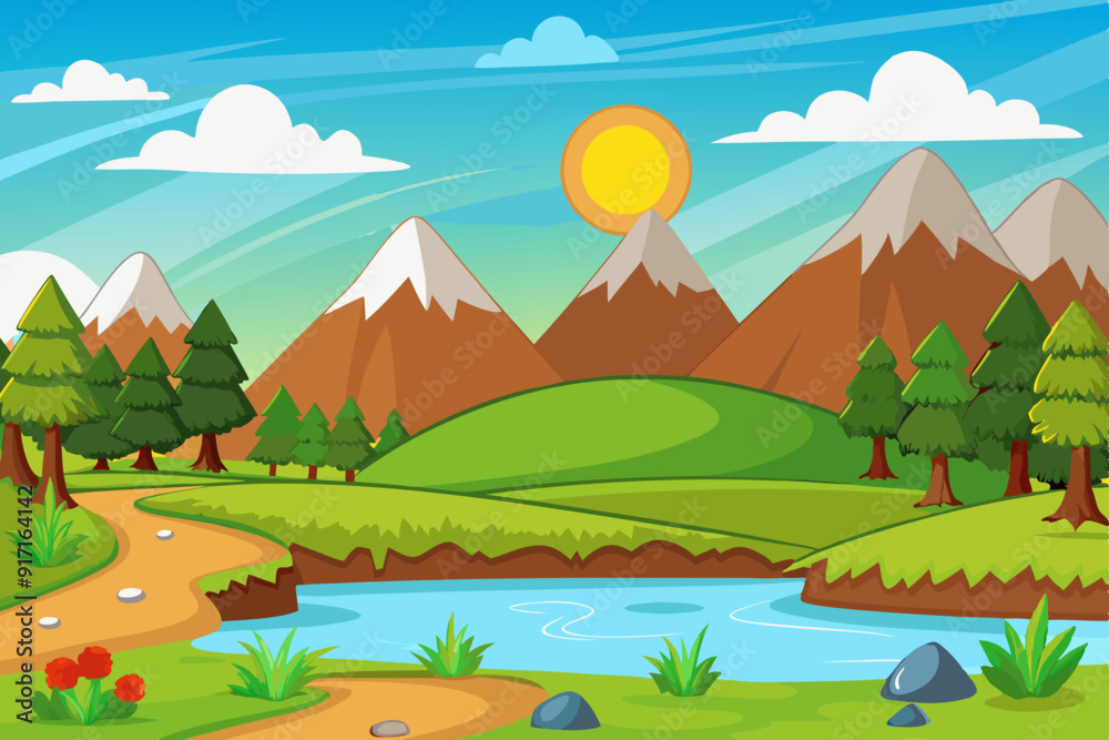 Nature landscape vector illustration Nature landscape vector illustration