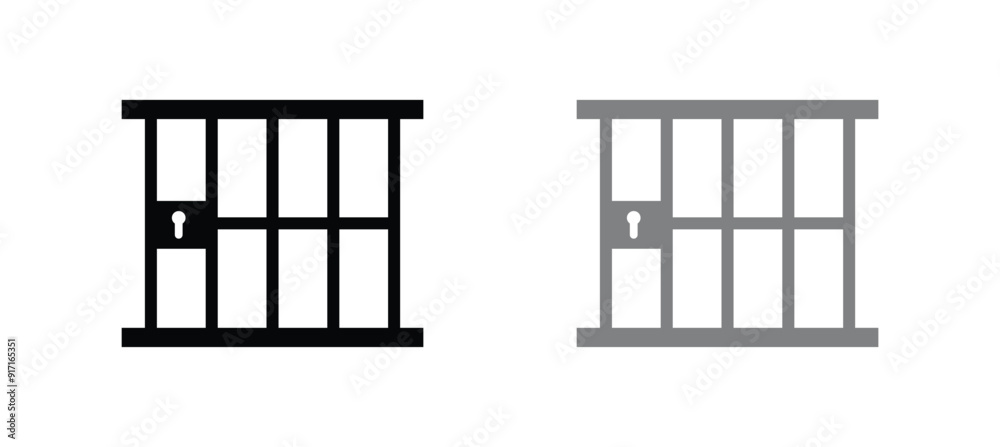 Jail icon vector isolated on white background, logo concept of Jail sign on transparent background, black filled symbol Jail icon vector isolated on white background, logo concept of Jail sign on transparent background, black filled symbol