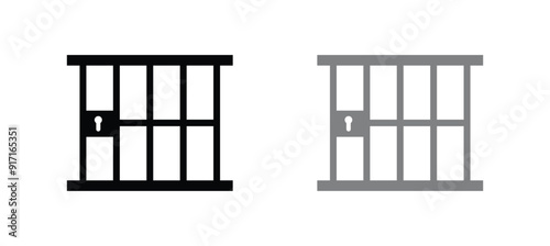 Jail icon vector isolated on white background, logo concept of Jail sign on transparent background, black filled symbol