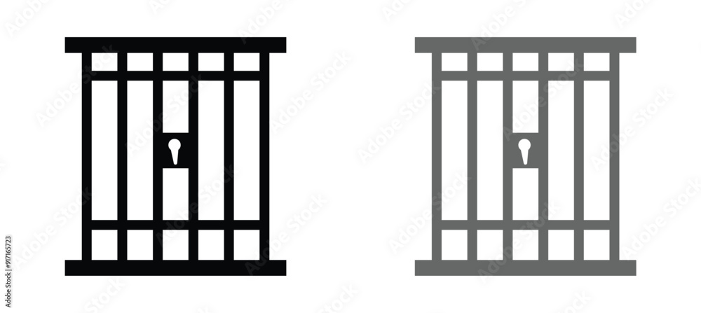 Jail icon vector isolated on white background, logo concept of Jail sign on transparent background, black filled symbol
