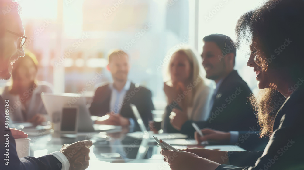 Fototapeta premium Focused business professionals discussing trends at a seminar