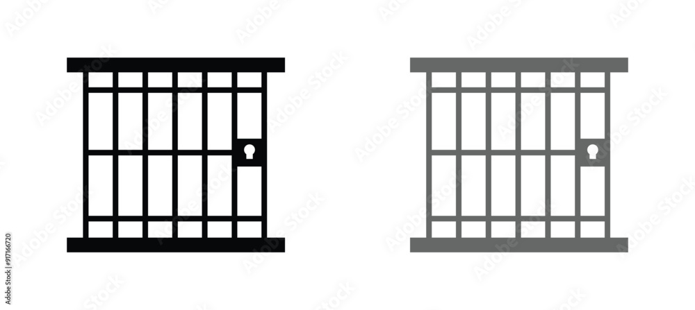 Jail icon vector isolated on white background, logo concept of Jail sign on transparent background, black filled symbol Jail icon vector isolated on white background, logo concept of Jail sign on transparent background, black filled symbol