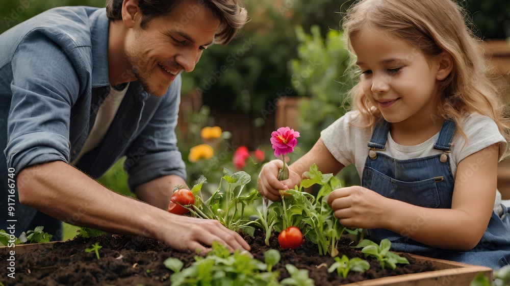 custom made wallpaper toronto digitalparent and child planting flowers