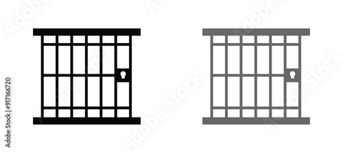 Jail icon vector isolated on white background, logo concept of Jail sign on transparent background, black filled symbol