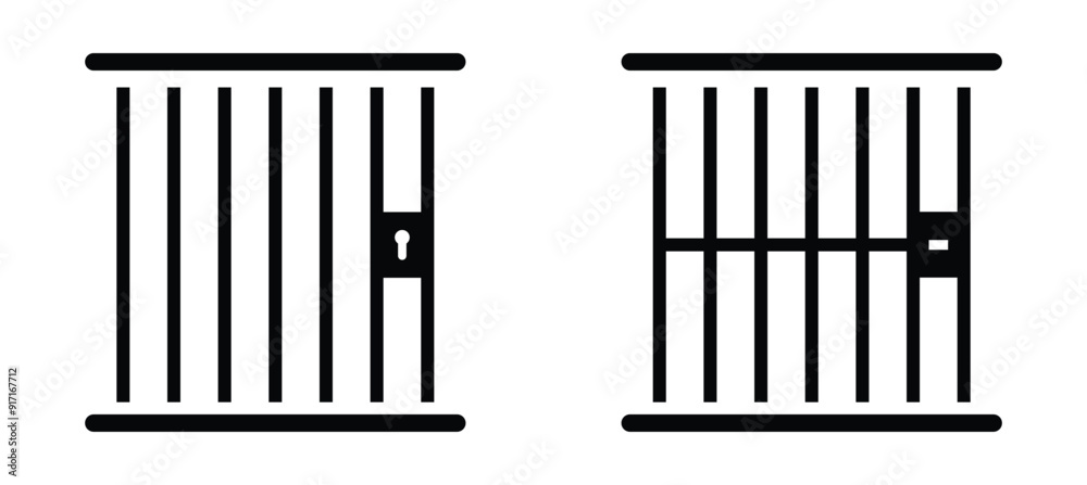 Jail icon vector isolated on white background, logo concept of Jail sign on transparent background, black filled symbol Jail icon vector isolated on white background, logo concept of Jail sign on transparent background, black filled symbol