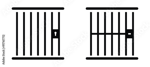 Jail icon vector isolated on white background, logo concept of Jail sign on transparent background, black filled symbol