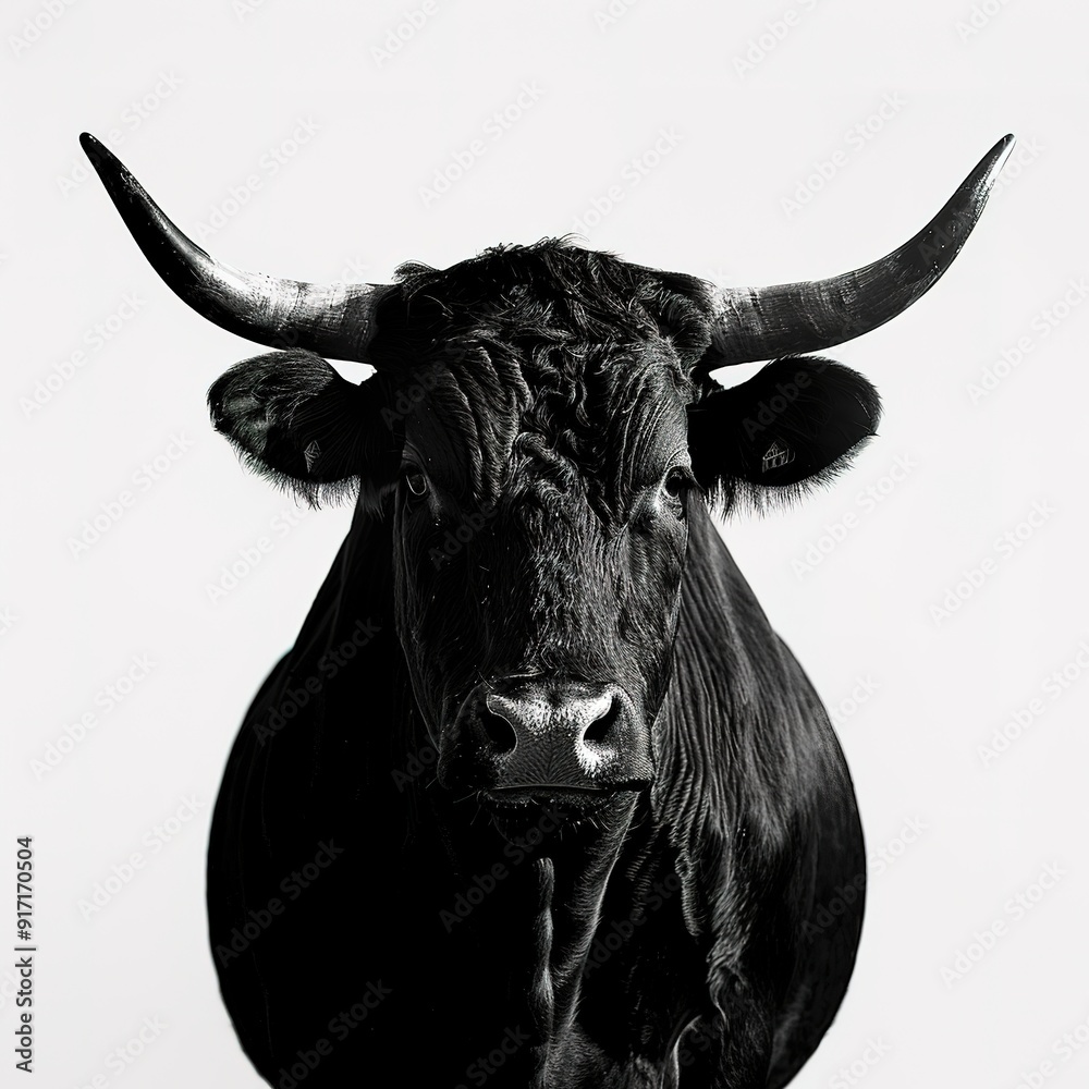 Naklejka premium bull isolated on white
