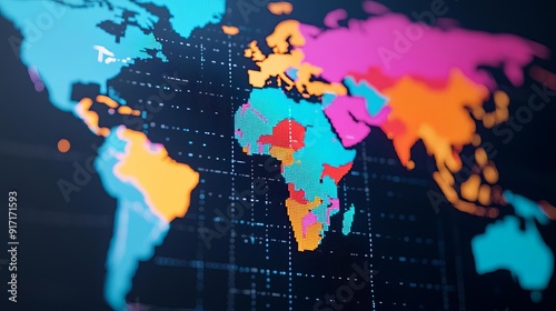 Global e-commerce analytics showing sales distribution, close-up of heatmaps and regional sales data