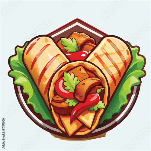 Shawarma food vector