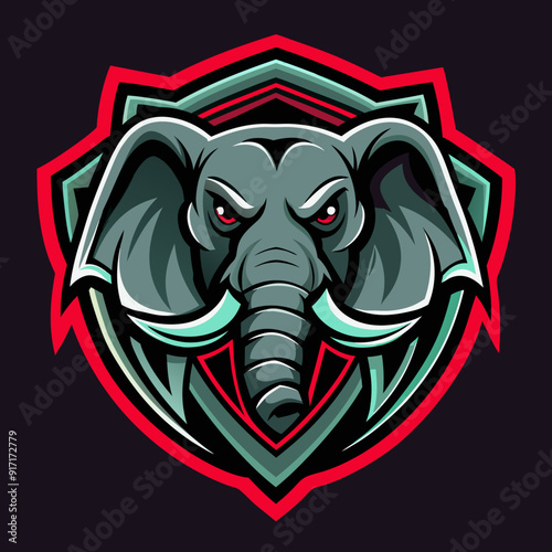 Elephant mascot esport game logo illustration for sport game team
