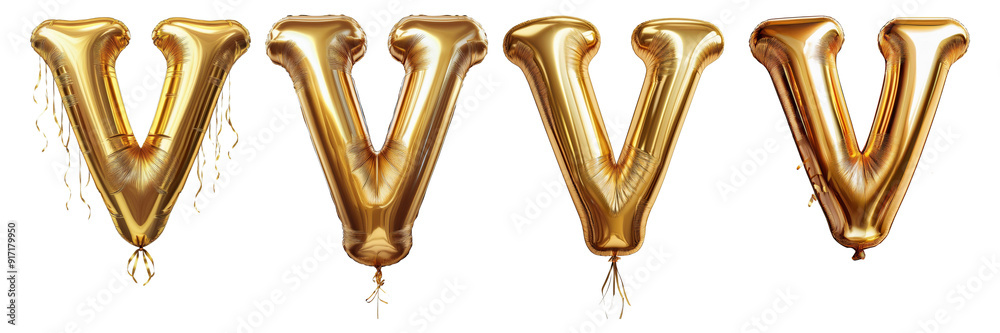 A festive display of shining golden balloons shaped as the letter V, perfect for parties and celebrations. A festive display of shining golden balloons shaped as the letter V, perfect for parties and celebrations.