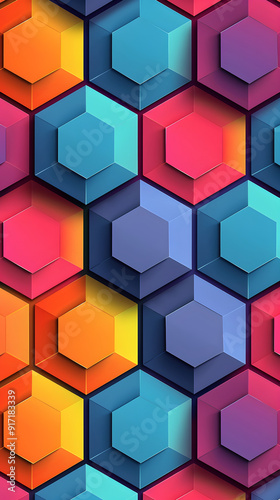 Minimalistic overlapping hexagons background illustration