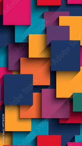 Minimalistic overlapping squares background illustration