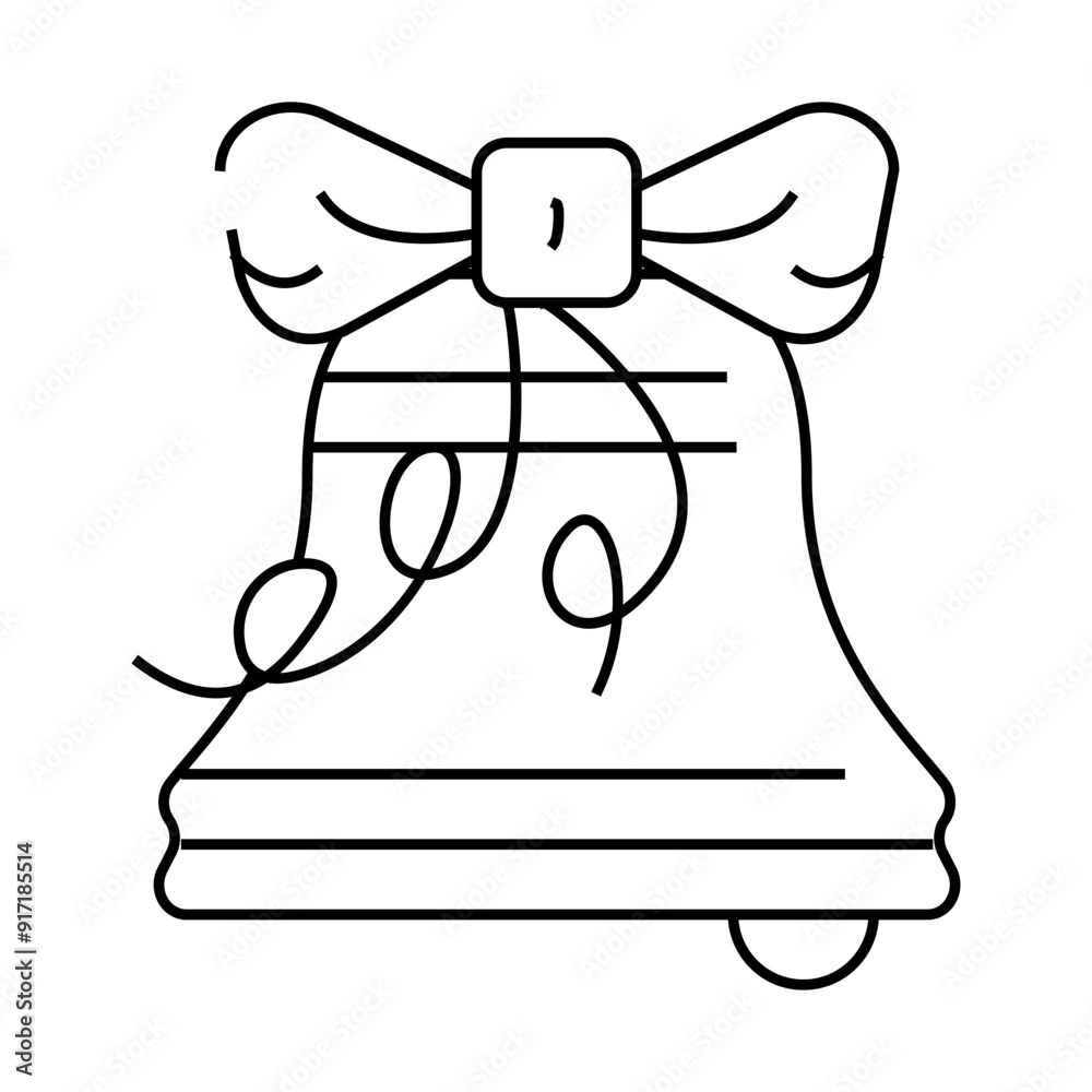 bell wedding accessory line icon vector. bell wedding accessory sign. isolated contour symbol black illustration bell wedding accessory line icon vector. bell wedding accessory sign. isolated contour symbol black illustration
