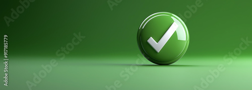 3D green circle with white check mark in it