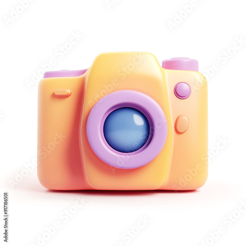 3d render Illustration of camera isolated on white background and copy space. photo