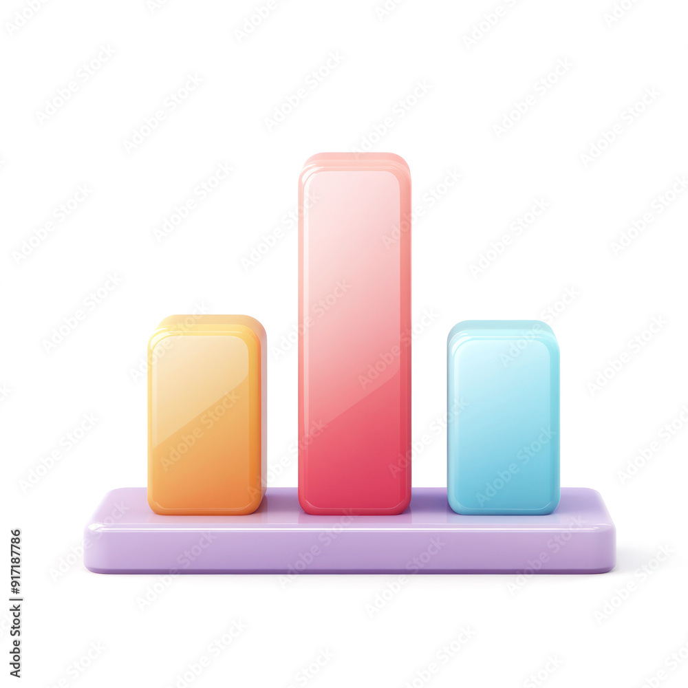 3d render Illustration of bar graph isolated on white and copy space for business concept. 3d render Illustration of bar graph isolated on white and copy space for business concept.