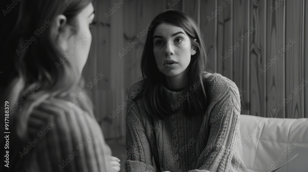 Woman in a counseling session, taking notes while her client speaks. Woman in a counseling session, taking notes while her client speaks.