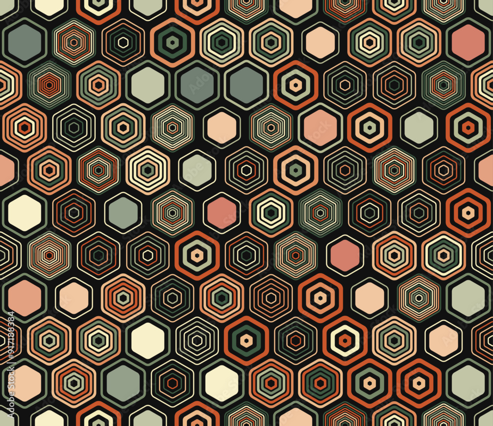 Tileable hexagon background. Geometric elements of varied style and color. Hexagonal shapes. Tileable pattern. Seamless background. Modern vector illustration. Tileable hexagon background. Geometric elements of varied style and color. Hexagonal shapes. Tileable pattern. Seamless background. Modern vector illustration.