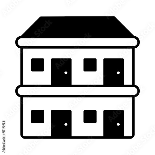motel icon. black fill icon