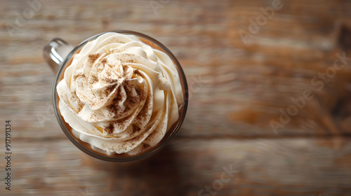 Mocha with whipped background illustration