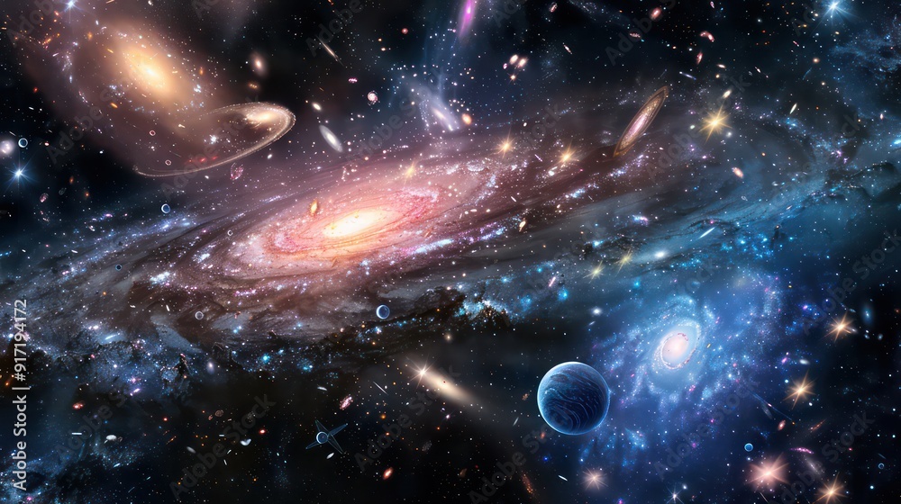 Fototapeta premium Cosmic Spiral: A Stunning View of the Universe
