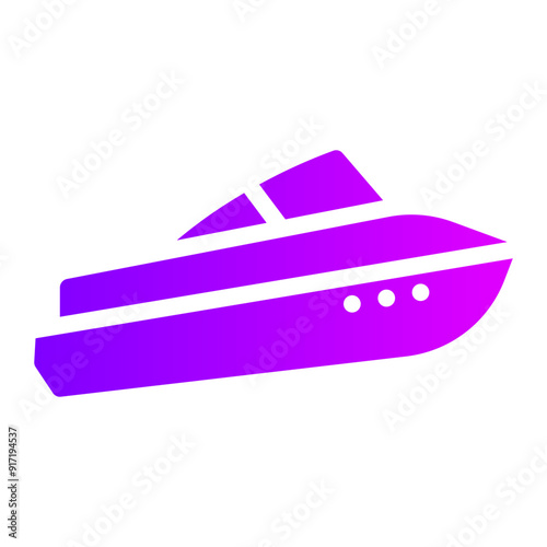 speed boat gradient icon