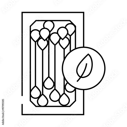 ear sticks zero waste line icon vector. ear sticks zero waste sign. isolated contour symbol black illustration