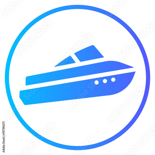 speed boat gradient icon