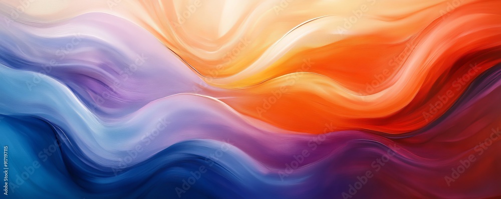 Obraz premium Abstract wave pattern in vibrant colors, flowing