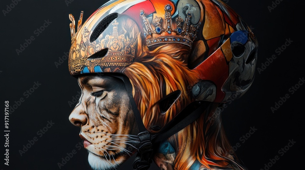 Naklejka premium Lioness Helmet