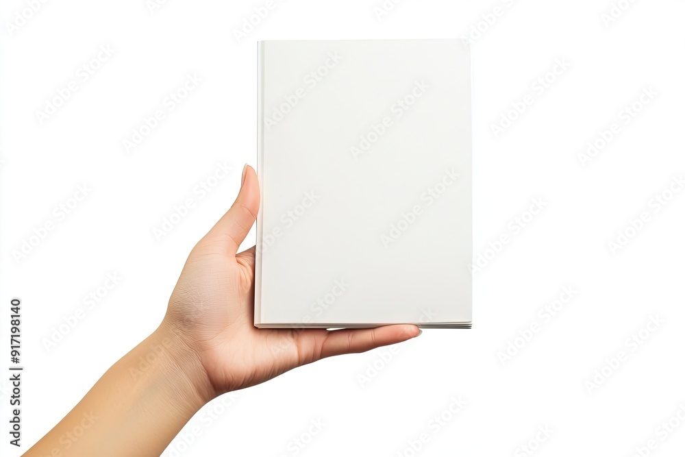 Fototapeta premium Blank catalog holding hand isolated on white background \