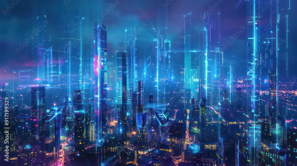 Futuristic Cityscape with Neon Lights Futuristic Cityscape with Neon Lights