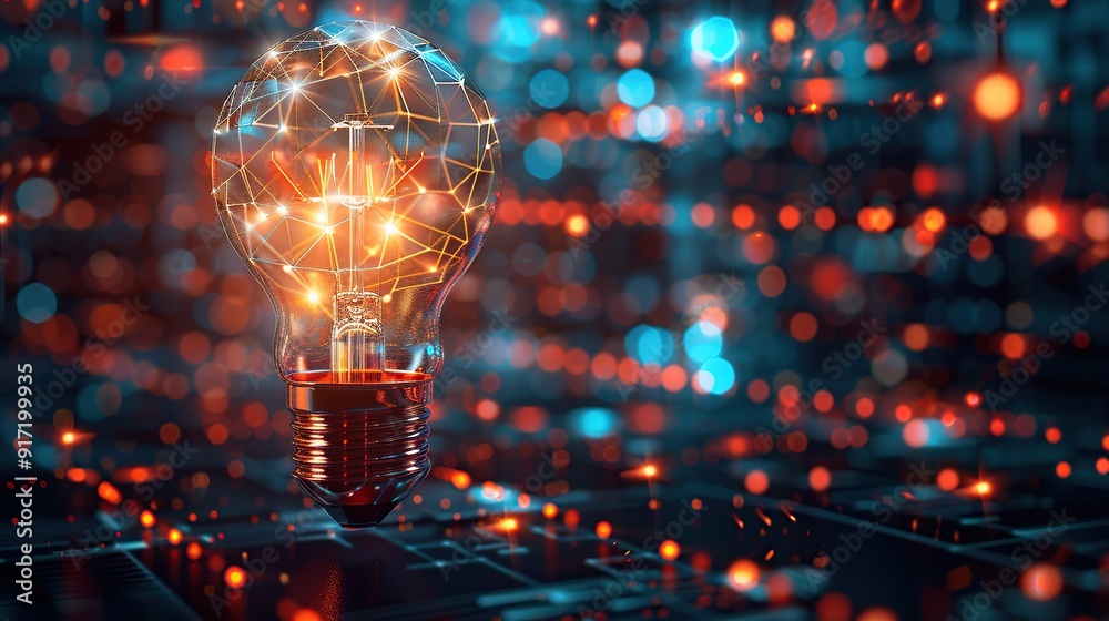 Glowing Lightbulb Idea Concept