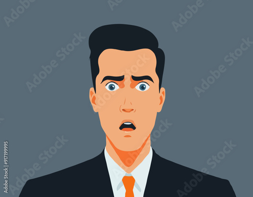 Portrait of surprised man. Surprised businessman. Surprised man
